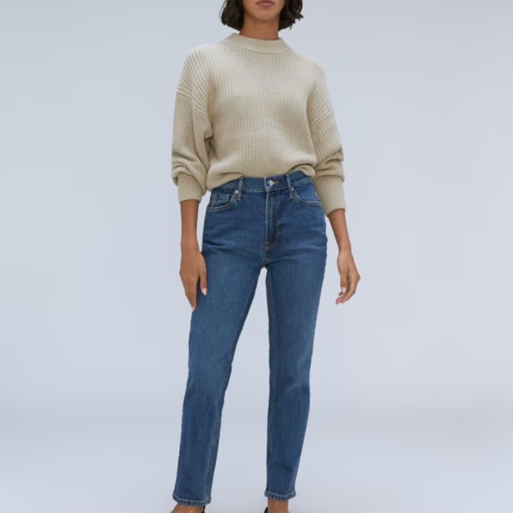 Everlane The Original Cheeky Jean Washed Midnight - cropped (26.5 insteam)